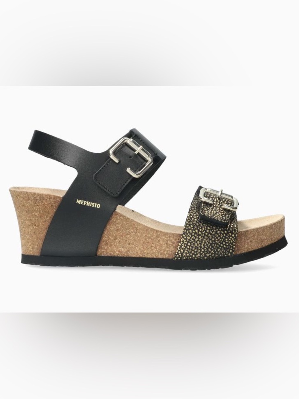 MEPHISTO ‘Lissandra’ Textured Leather Wedge Sandal-Women’s size 7 (37 EU)